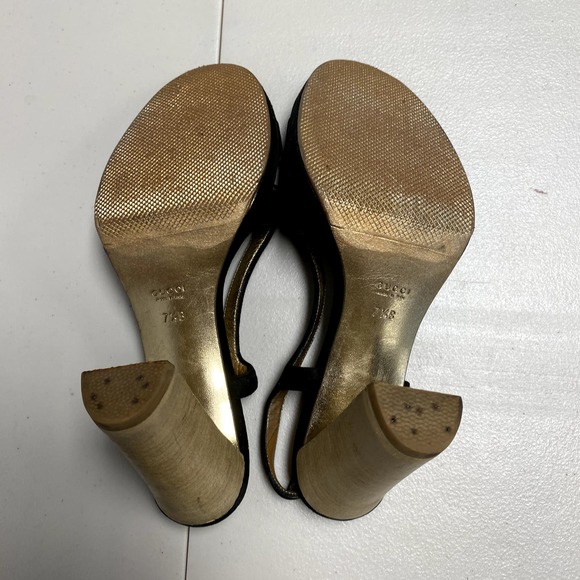 Gucci Black and Gold Sandals - Picture 7 of 9